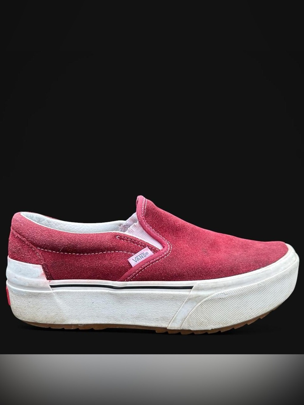 Vans Classic Slip-On Burgundy/Maroon Platform Skater Sneakers. Size 9.5W/8M